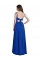 Open Back Royal Blue Soft Chiffon Spaghetti Straps Long Sleeveless High Low Bridesmaid Dress Southampton