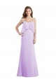 Low Back Chiffon Spaghetti Straps Long Sleeveless Bridesmaid Dress / Evening Dress Southampton