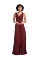 V-Back A-Line Soft Chiffon V-Neck Long Sleeveless Bridesmaid Dress Southampton