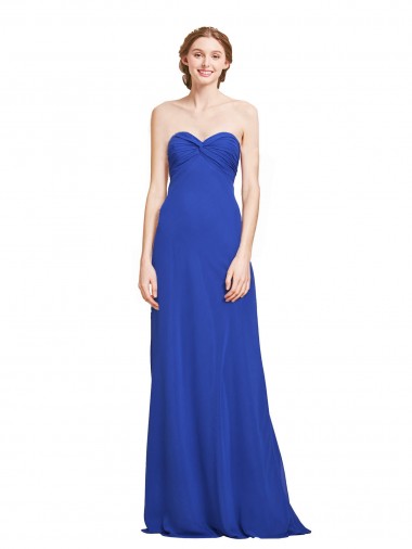 Soft Chiffon Sweetheart Long Sleeveless Bridesmaid Gown Southampton
