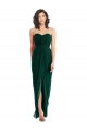 Low Back Ever Green Soft Chiffon Sweetheart Long Sleeveless Bridesmaid Dress Southampton