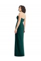 Low Back Ever Green Soft Chiffon Sweetheart Long Sleeveless Bridesmaid Dress Southampton