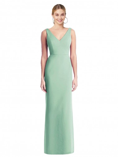 Tie Back Soft Chiffon V-Neck Long Sleeveless Bridesmaid Dress Southampton