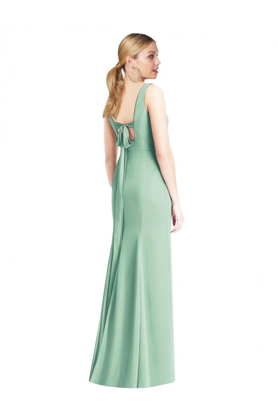 Tie Back Soft Chiffon V-Neck Long Sleeveless Bridesmaid Dress Southampton