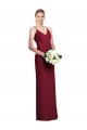 Burgundy Soft Chiffon V-Neck Long Sleeveless Formal Dress / Bridesmaid Dress Southampton