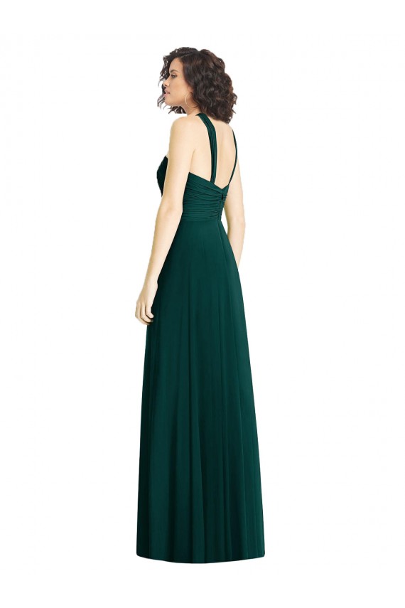 A-Line Soft Chiffon Halter Neck Long Sleeveless Bridesmaid Dress Southampton