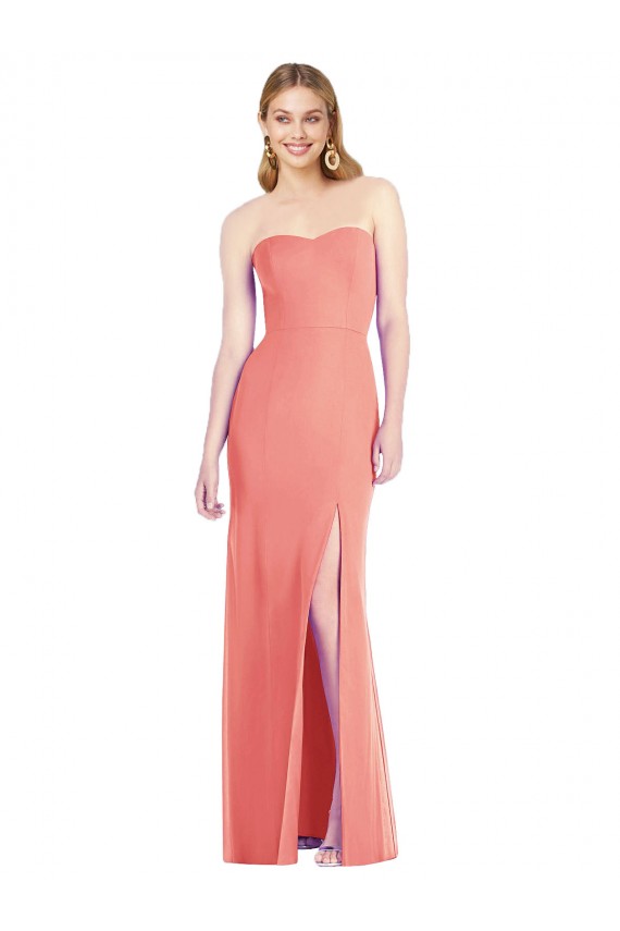 Desert Rose Soft Chiffon Sweetheart Long Sleeveless Bridesmaid Dress Southampton
