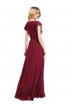 Lxue Chiffon V-Neck Long Flutter Sleeves Bridesmaid Dress Southampton
