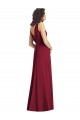 V-Back Hunter Chiffon V-Neck Long Sleeveless Wedding Party Dress Southampton