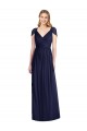Open Back Soft Chiffon V-Neck Long Cap Sleeves Bridesmaid Dress Southampton
