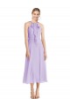 V-Back Soft Chiffon Halter Neck Tea length Sleeveless Prom Dress / Bridesmaid Dress Southampton