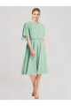 Tie Back Soft Chiffon Knee Length Flutter Sleeves Bridesmaid Dress Southampton