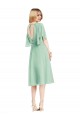 Tie Back Soft Chiffon Knee Length Flutter Sleeves Bridesmaid Dress Southampton