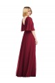 Soft Chiffon V-Neck Long Flutter Sleeves Bridesmaid Dress Southampton