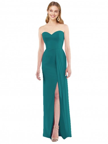 Hunter Soft Chiffon Sweetheart Long Sleeveless Bridesmaid Dress Southampton