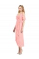 Soft Chiffon Spaghetti Straps Cocktail Length Cold Shoulder High Low Bridesmaid Dress Southampton