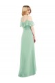 Soft Chiffon Spaghetti Straps Long Cold Shoulder High Low Bridesmaid Dress Southampton