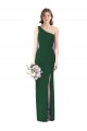 Dark Green Soft Chiffon One Shoulder Long Sleeveless Bridesmaid Dress Southampton