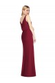 V-Back Dusty Pink Soft Chiffon V-Neck Long Sleeveless Bridesmaid Dress Southampton