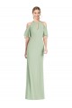 Soft Chiffon Halter Neck Long Cold Shoulder Semi Formal Evening Dress / Bridesmaid Dress Southampton