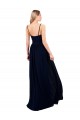 Dark Navy Soft Chiffon Spaghetti Straps Long Sleeveless Formal Evening Gown / Bridesmaid Dress Southampton