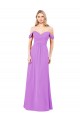 Violet Soft Chiffon Off the Shoulder Long Sleeveless Bridesmaid Dress Southampton