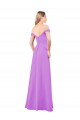 Violet Soft Chiffon Off the Shoulder Long Sleeveless Bridesmaid Dress Southampton