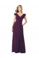 Grape Soft Chiffon V-Neck Long Cap Sleeves Formal Dress / Bridesmaid Dress Southampton