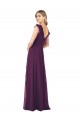 Grape Soft Chiffon V-Neck Long Cap Sleeves Formal Dress / Bridesmaid Dress Southampton