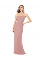 Dusty Pink Soft Chiffon Strapless Long Sleeveless Bridesmaid Dress Southampton
