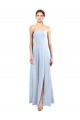 Light Sky Blue Soft Chiffon Strapless Long Sleeveless Bridesmaid Dress Southampton