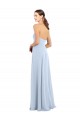 Light Sky Blue Soft Chiffon Strapless Long Sleeveless Bridesmaid Dress Southampton