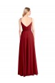 V-Back Red Luxe Chiffon Spaghetti Straps Long Sleeveless Bridesmaid Dress Southampton
