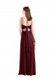 Burgundy Gold Chiffon Spaghetti Straps Long Sleeveless Bridesmaid Dress / Evening Dress Southampton