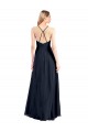 Open Back Soft Chiffon V-Neck Long Sleeveless Prom Dress / Bridesmaid Dress Southampton
