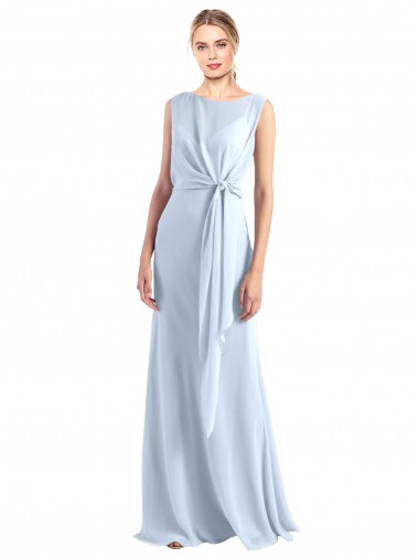 Keyhole Back Chiffon V-Neck Long Sleeveless Bridesmaid Dress / Evening Gowns Southampton