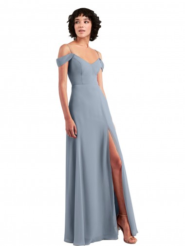 Chiffon Off the Shoulder Long Sleeveless Formal Dress / Bridesmaid Dress Southampton