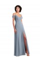 Chiffon Off the Shoulder Long Sleeveless Formal Dress / Bridesmaid Dress Southampton