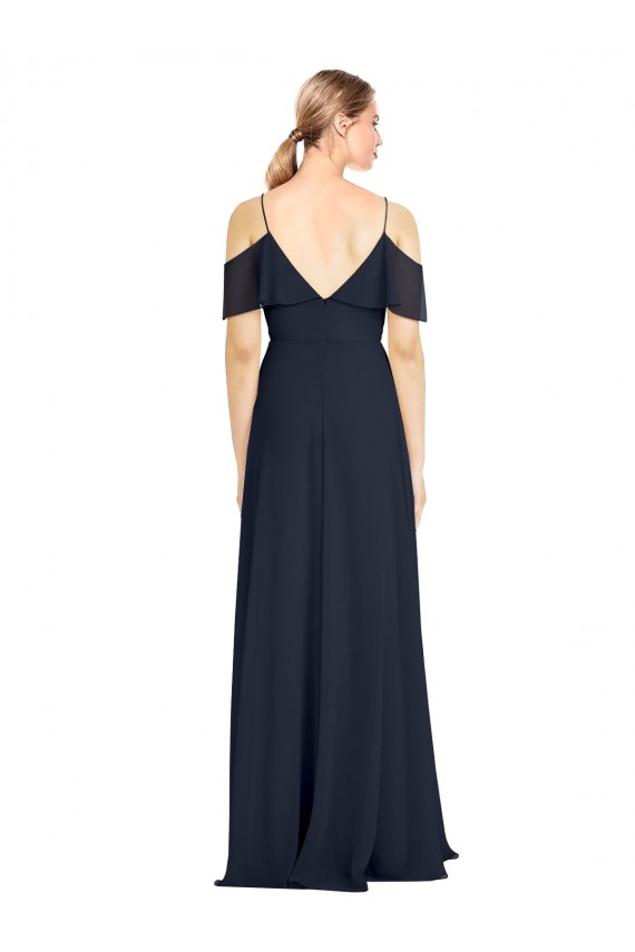 V-Back Lxue Chiffon Off the Shoulder Long Sleeveless Bridesmaid Dress Southampton
