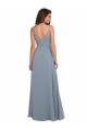 V-Back Soft Chiffon Cowl Neck Long Sleeveless Formal Dress / Bridesmaid Dress Southampton