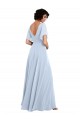 V-Back Soft Chiffon V-Neck Long Split Sleeves Bridesmaid Dresses Southampton