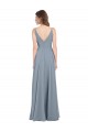 V-Back Chiffon V-Neck Long Sleeveless Bridesmaid Dress / Evening Gowns Southampton