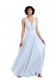 Soft Chiffon V-Neck Long Sleeveless Bridesmaid Dresses Southampton