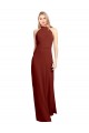 Open Back Soft Chiffon Halter Neck Long Sleeveless Prom Dress / Bridesmaid Dress Southampton