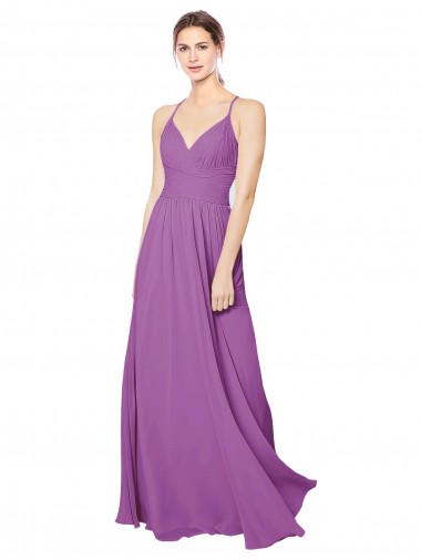 Open Back Dahlia Soft Chiffon Sweetheart Long Sleeveless Formal Dress / Bridesmaid Dress Southampton