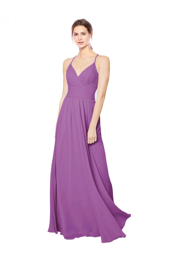 Open Back Dahlia Soft Chiffon Sweetheart Long Sleeveless Formal Dress / Bridesmaid Dress Southampton
