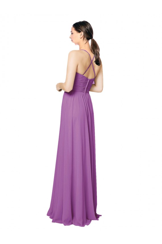 Open Back Dahlia Soft Chiffon Sweetheart Long Sleeveless Formal Dress / Bridesmaid Dress Southampton