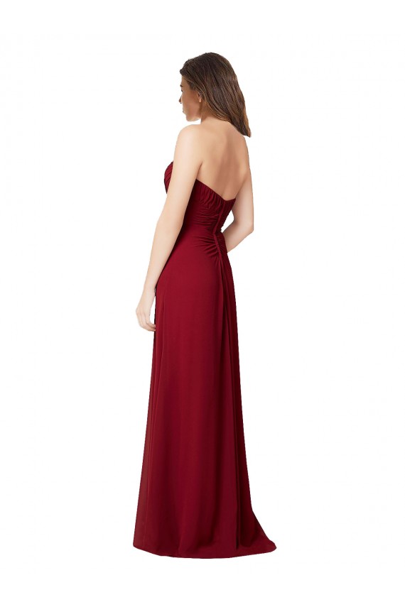 Open Back Chiffon Sweetheart Long Floor Length Sleeveless Bridesmaid Dress Southampton