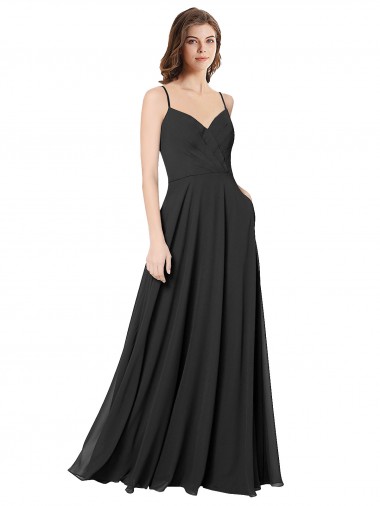 Open Back Chiffon Sweetheart Long Sleeveless Formal Dress / Bridesmaid Dress Southampton