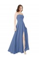 Open Back Soft Chiffon Strapless Long Sleeveless Formal Dress / Bridesmaid Dress Southampton